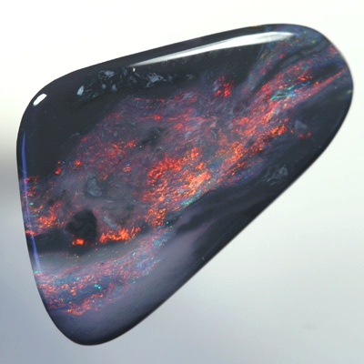 SOLID BLACK OPAL Cherry red and copper. SEE VIDEO